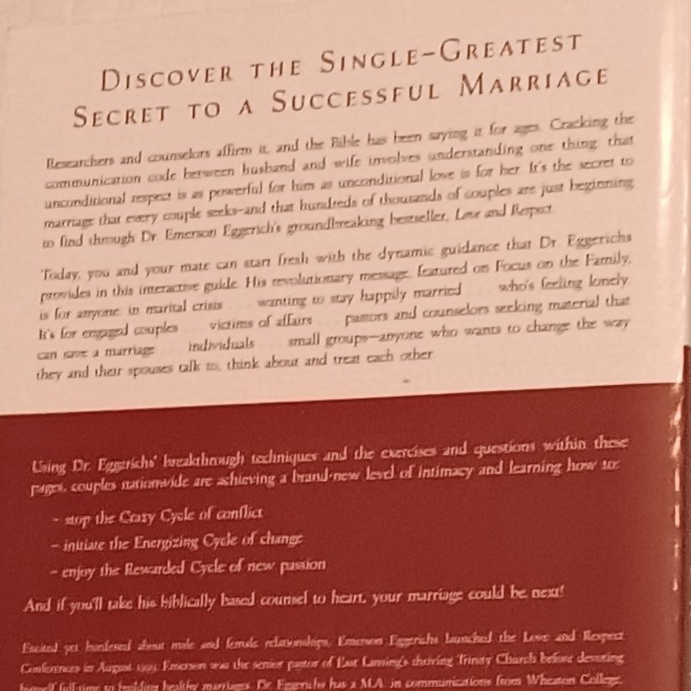 Love & Respect Workbook by Dr. Emerson Eggerichs - Picture 3 of 3